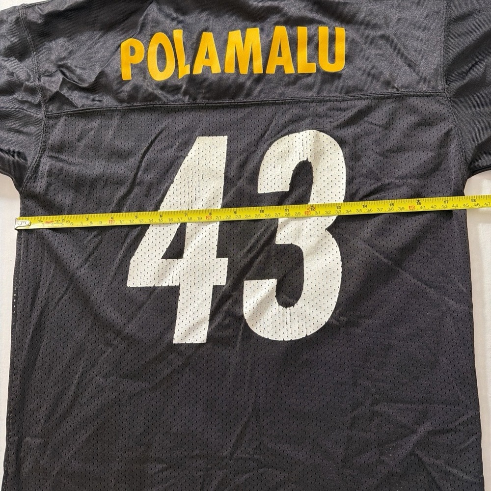 Pittsburgh Steelers #43 Troy Polamalu Jersey Youth Large 14-16 NFL Apparel Footb - Picture 16 of 16